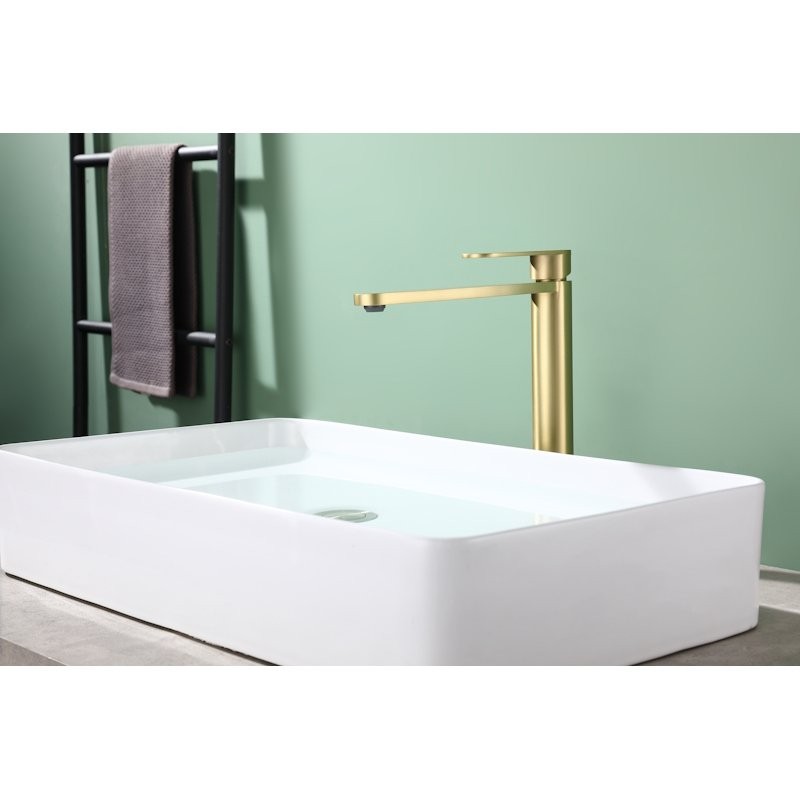 Смеситель для раковины высокий Raglo R10.15.03, золотой сатин