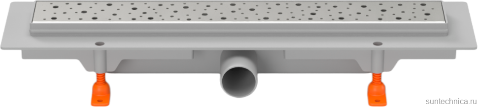 Душевой трап (лоток) MCH Chudej Drops CH450D 45 см, решетка хром, с сифоном