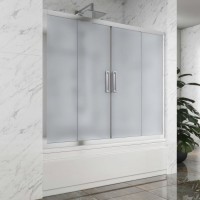 Шторка на ванну Kubele DE019 P4-MAT-CH 210х150 см, профиль хром