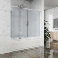 Шторка на ванну Kubele DE019 P4-MAT-CH 210х150 см, профиль хром