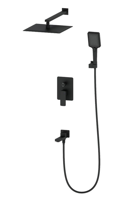 Душевой комплект Wonzon & Woghand WW-88939003-MB С ВНУТРЕННЕЙ ЧАСТЬЮ, матовый черный