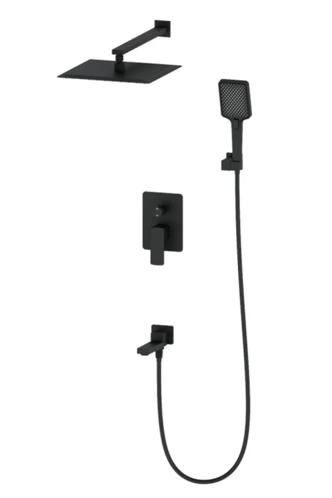 Душевой комплект Wonzon & Woghand WW-88939003-MB С ВНУТРЕННЕЙ ЧАСТЬЮ, матовый черный