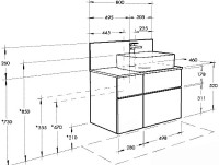 Тумба под раковину AQUATON Мишель 80 дуб эндгрейн