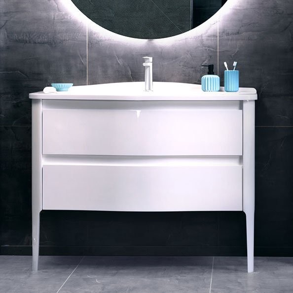 Тумба под раковину без столешницы Belux Анжело Н 110-02 напольная, матовая белая