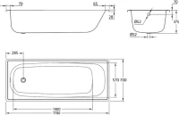 Стальная ванна BLB Europa B70E22001 170x70 см, пристенная, на ножках APMROBZF