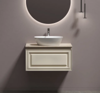 Тумба с раковиной Sancos Very 80 см, beige soft, столешница бежевая, раковина CN5005