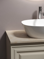 Тумба с раковиной Sancos Very 80 см, beige soft, столешница бежевая, раковина CN5005