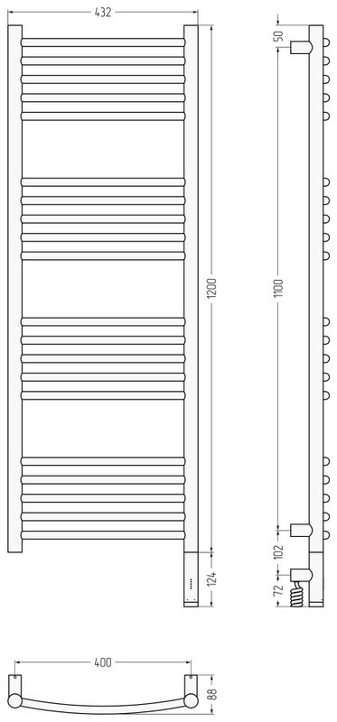 Полотенцесушитель электрический Сунержа Богема 3.1 30-6003-1240 130x45 см, подключение справа, матовый белый, лесенка