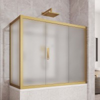 Шторка на ванну Kubele DE019 PR3-MAT-BR, 170х70 см, профиль бронза