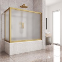 Шторка на ванну Kubele DE019 PR3-MAT-BR, 170х70 см, профиль бронза