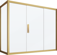 Шторка на ванну Kubele DE019 PR3-MAT-BR, 170х70 см, профиль бронза