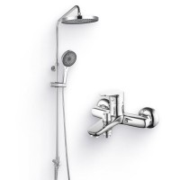 Душевой комплект Смеситель IDDIS Zodiac ZODSB02I02WA + Стойка SpaHome SPA3F0Ci76