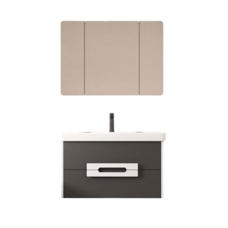 Мебель для ванной комнаты AQUATON Ар-Деко 85 подвесная, 2 ящика, серый кобальт