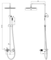 Душевая стойка Boheme Stick diamond 128-CB copper brushed Душевая стойка Boheme Stick diamond 128-CB copper brushed