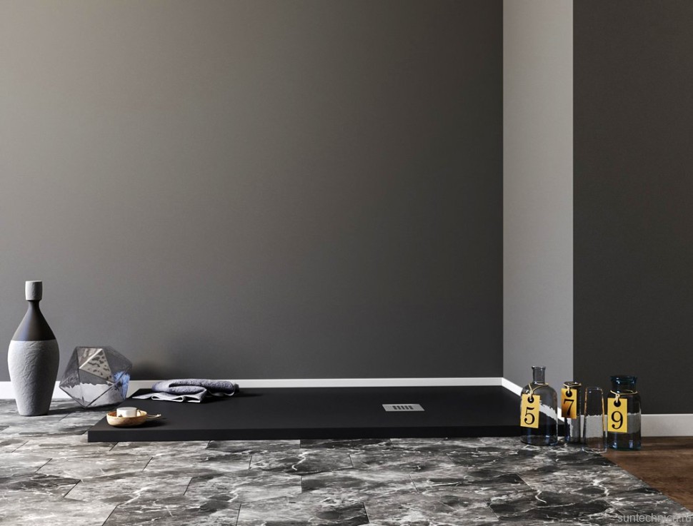 Поддон для душа Aquanet Pleasure NEW 003B 140x80 с сифоном, черный камень