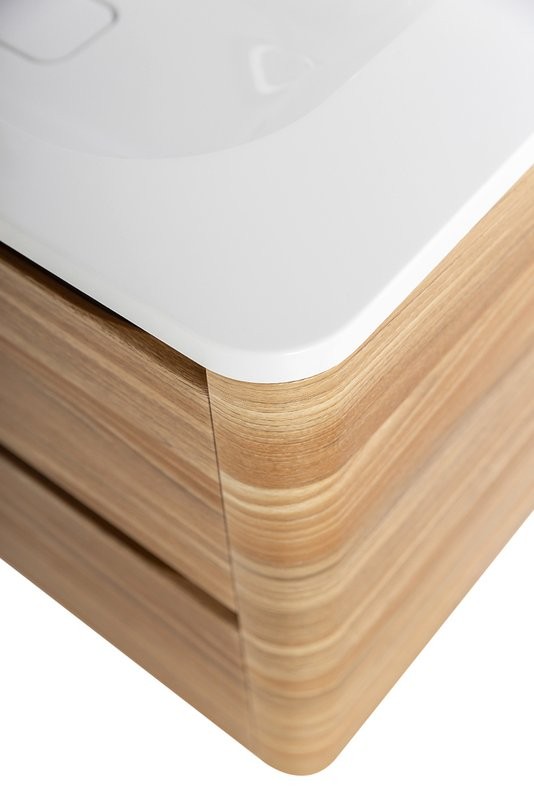 Тумба с раковиной Cezares Relax 80 подвесная, 2 ящика, дуб карамельный