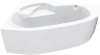 Акриловая ванна Lavinia Boho Bell Pro L 150x100 см, угловая, левая, встраиваемая, белая, асимметричная, с каркасом, с экраном, с сиденьем