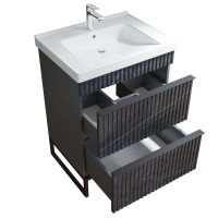 Тумба с раковиной Mixline Окленд 60 графит мрамор