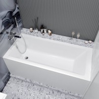Акриловая ванна Lavinia Boho Element 170x80 см, встраиваемая, белая, с каркасом, с экраном, с подголовником