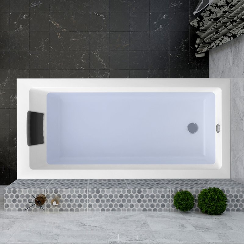 Акриловая ванна Lavinia Boho Element 170x80 см, встраиваемая, белая, с каркасом, с экраном, с подголовником