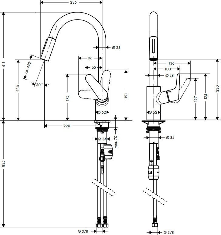 Смеситель для кухни Hansgrohe Focus 31815800