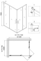 Душевой уголок Niagara Nova NG-6810-08 BLACK 120x80, прямоугольный, черный