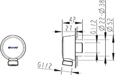Шланговое подключение Bravat Prolate P7402C-2-RUS