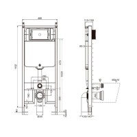 Инсталляция для унитаза AQUAme AQM4003 пневматическое управление Инсталляция для унитаза AQUAme AQM4003 пневматическое управление