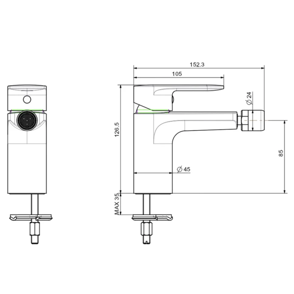 Смеситель для биде AQUATEK Ника AQ1818CR хром