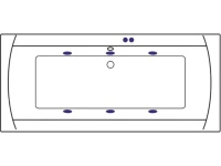 Акриловая ванна Excellent Aquaria Lux Slim Soft 180x80 см, встраиваемая, с гидромассажем, белая, с каркасом, со сливом-переливом, фурнитура золото
