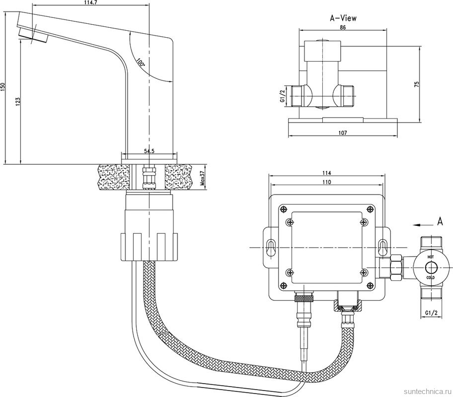 Смеситель для раковины Lemark Project LM4650CE