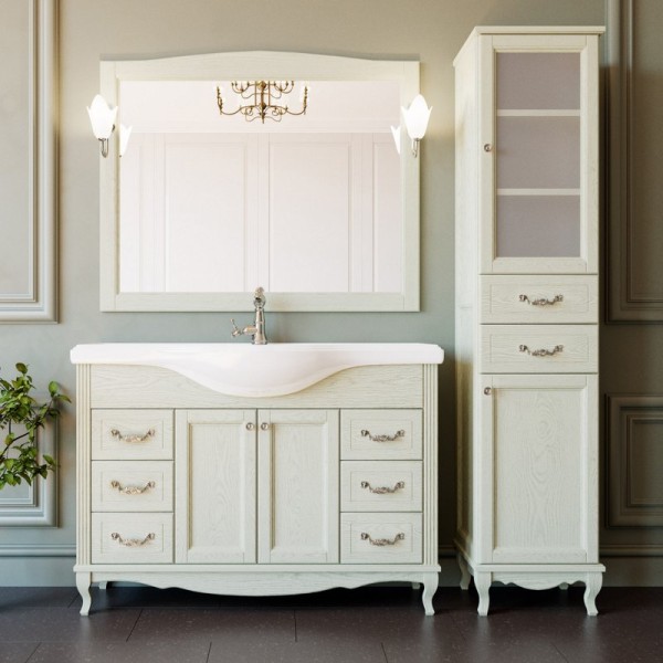 Мебель для ванной комнаты ValenHouse Эллина 120 слоновая кость, фурнитура хром