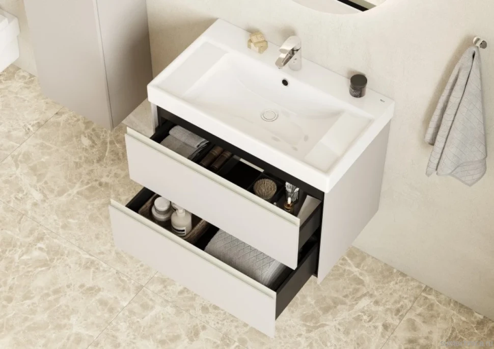 Тумба с раковиной Roca Ona Ivory 80 слоновая кость