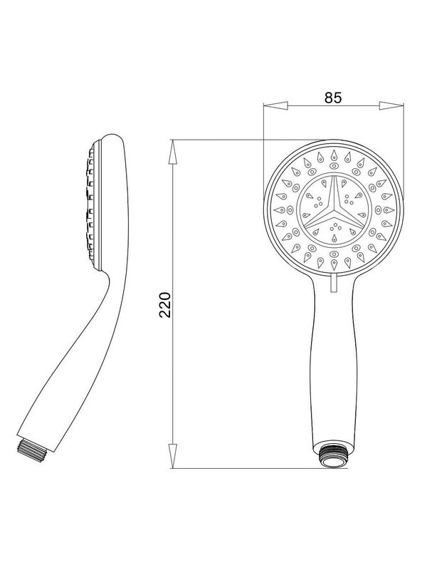 Душевая лейка РМС LE19 хром