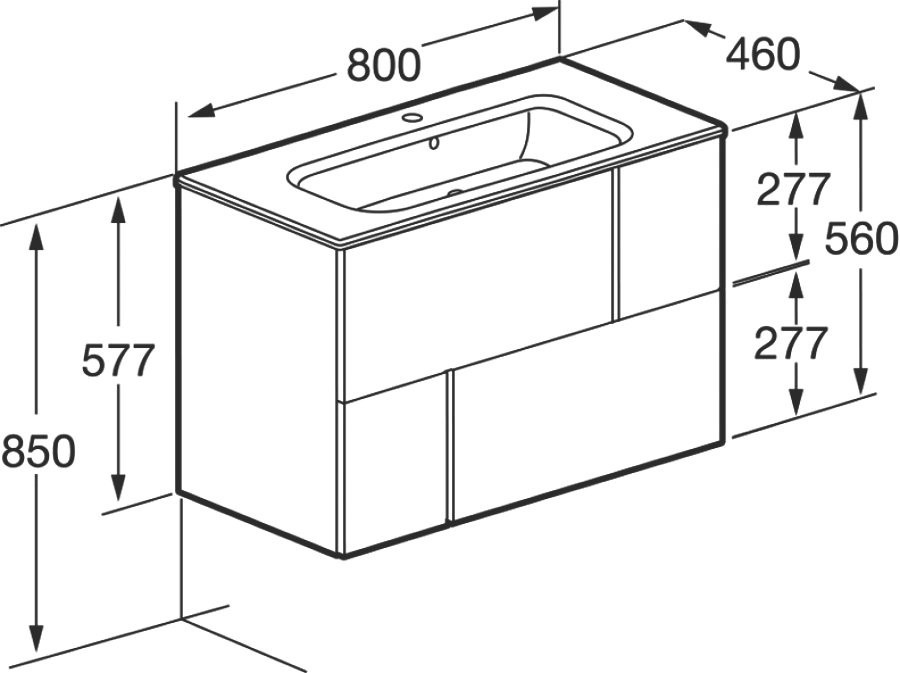 Мебель для ванной комнаты Roca Luna 80 матовая белая
