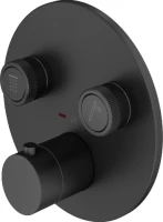 Термостатический смеситель встраиваемый Plumberia Selection PSBOX KITPSB1902NO С ВНУТРЕННЕЙ ЧАСТЬЮ, матовый черный
