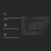 Кнопка смыва для унитаза AM.PM ProC S I070238 пластик, цвет матовый черный