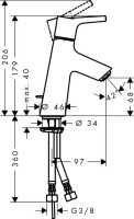 Смеситель для раковины Hansgrohe Talis S 72010000