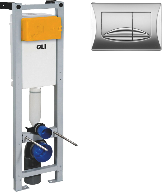 Система инсталляции для унитазов OLI Quadra 280490mRI00 с кнопкой смыва, хром глянец