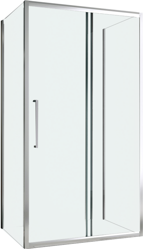 Душевой уголок Abber Schwarzer Diamant AG30170H-S80-S80 170x80, профиль хром, стекло прозрачное