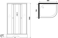 Душевая кабина Niagara Promo P90/70/26L/MT/BK 90х70 см, без крыши, L