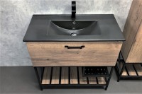 Тумба с раковиной Comforty Бредфорд 90 дуб темный