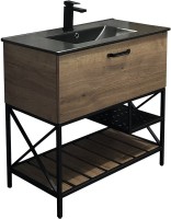 Тумба с раковиной Comforty Бредфорд 90 дуб темный