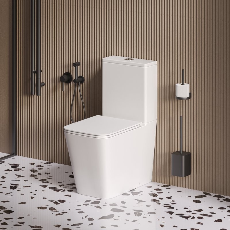 Унитаз-компакт напольный Grossman GR-4418MSQ с микролифтом, белый матовый