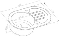 Мойка кухонная Zorg Glass GL-7851-OV-WHITE-GRAFIT графит
