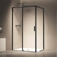 Душевой уголок Vincea Slim VSR-6SL9013CLB 130х90 см, профиль матовый черный, стекло прозрачное
