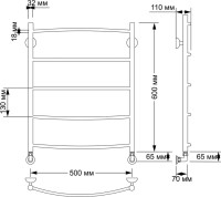 Полотенцесушитель водяной Secado Милан 1 65x55 см, бронза, лесенка, латунь Полотенцесушитель водяной Secado Милан 1 65x55 см, бронза, лесенка, латунь