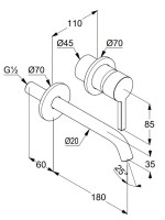 Смеситель для раковины Kludi Nova Fonte Pura 20244N115 С ВНУТРЕННЕЙ ЧАСТЬЮ,  брашированная бронза PVD