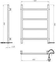 Полотенцесушитель электрический EWRIKA Гера 40x60, черный