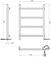 Полотенцесушитель электрический EWRIKA Гера 40x60, черный
